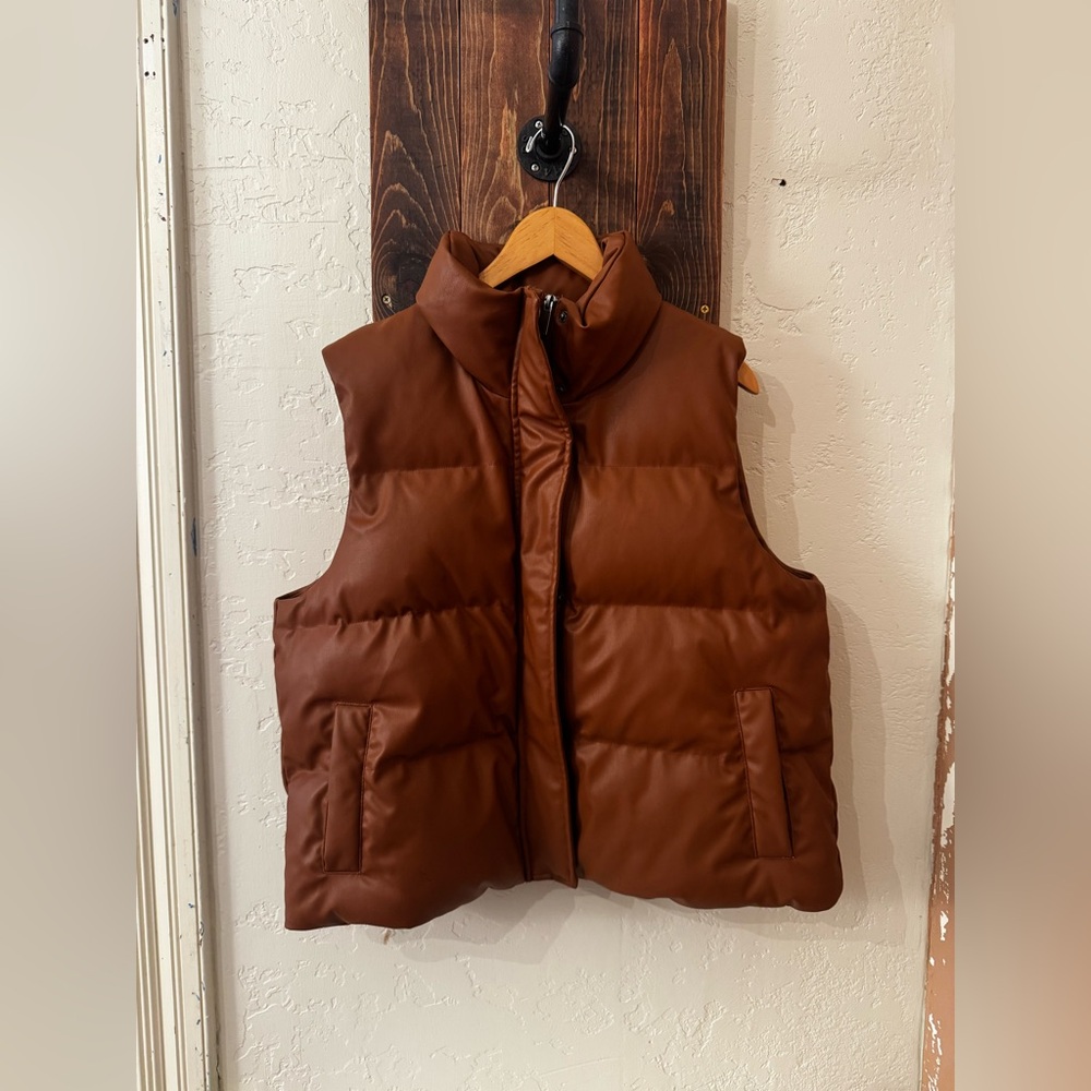 Women’s Puffer Vest - Burnt Orange/Brown